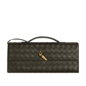 WOMEN BOTTEGA VENETA ANDIAMO CLUTCH KAKI