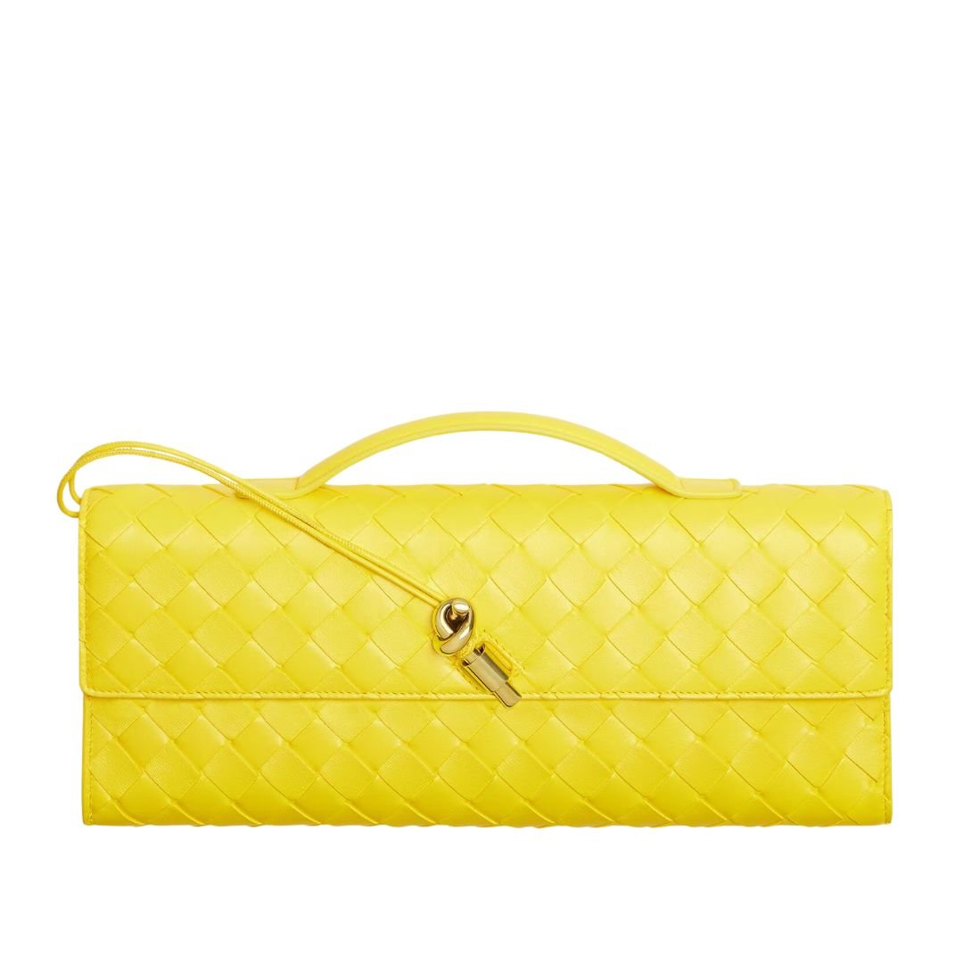 WOMEN BOTTEGA VENETA ANDIAMO CLUTCH SULFUR