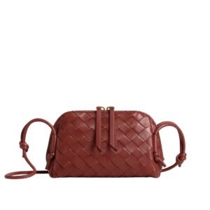BOTTEGA VENETA CONCERT POUCH INTRECCIATO LEATHER SHOULDER BAG SAPELE