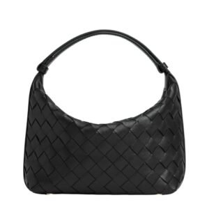 BOTTEGA VENETA WOMENS WALLACE INTRECCIATO BLACK