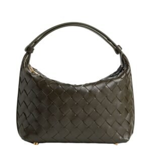 BOTTEGA VENETA WOMENS WALLACE INTRECCIATO KAKI