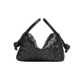 WOMAN BOTTEGA SMALL VENETA TOP HANDLE LOOP BLACK