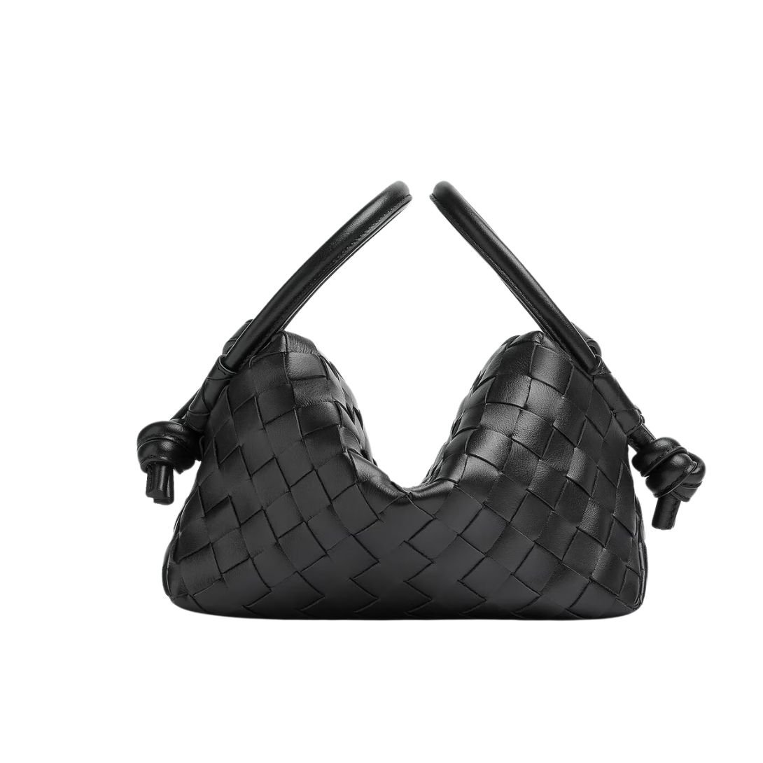 WOMAN BOTTEGA SMALL VENETA TOP HANDLE LOOP BLACK