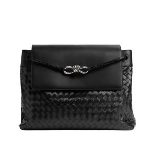 BOTTEGA VENETA LARGE ANDIAMO INTRECCIATO LEATHER MESSENGER BAG