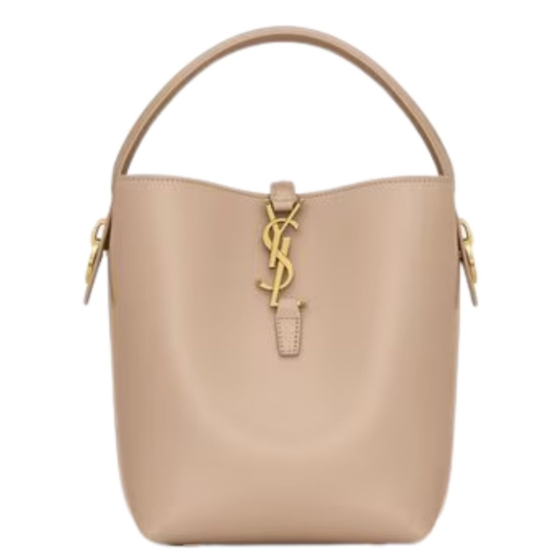 SAINT LAURENT LE 37 SMALL BAG WOMEN IN SHINY LEATHER DARK BEIGE