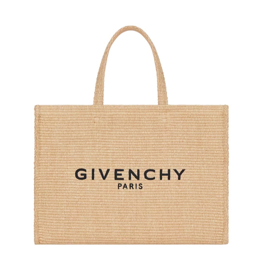 GIVENCHY WOMEN'S MEDIUM G TOTE BAG IN RAFFIA NATURAL