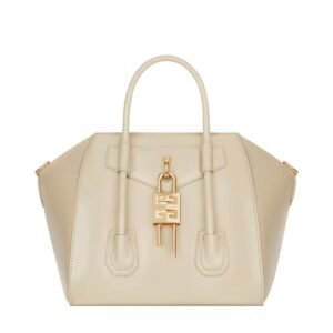 GIVENCHY WOMEN’S MINI ANTIGONA BAG IN BOX LEATHER NATURAL BEIGE