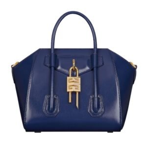 GIVENCHY WOMEN’S MINI ANTIGONA BAG IN BOX LEATHER PETROL BLUE