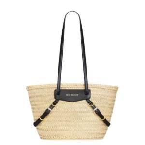 GIVENCHY WOMEN’S SMALL VOYOU BASKET BAG IN RAFFIA BLACK
