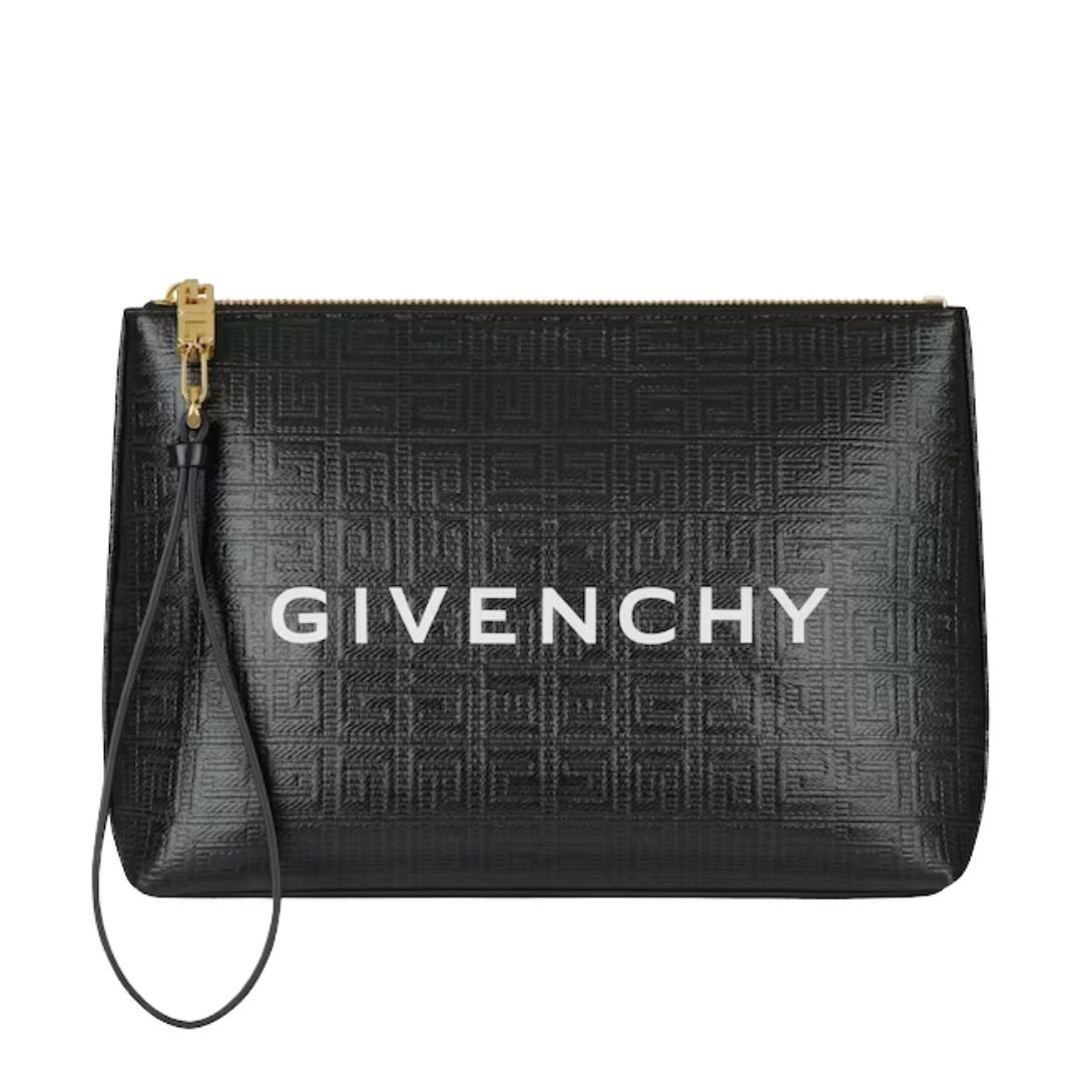GIVENCHY WOMEN'S TRAVEL POUCH IN 4G COATED CANVAS BLACK