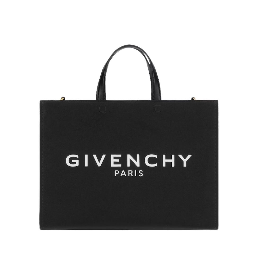 GIVENCHY WOMEN'S G-TOTE MEDIUM SHOPPING BAG IN CANVAS BLACK