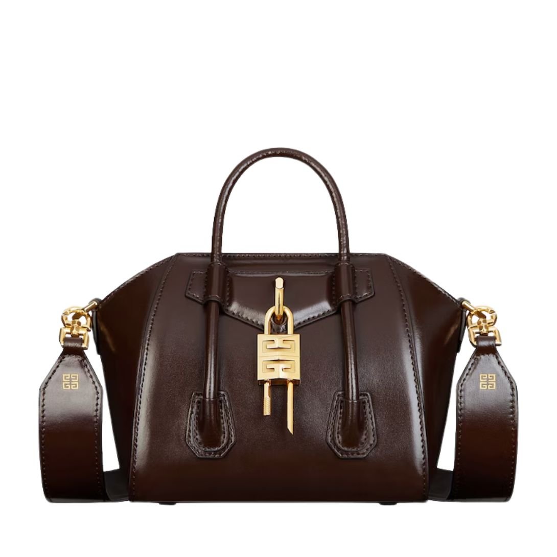 GIVENCHY WOMEN'S BLACK ANTIGONA TOY LOCK BAG EBONY BROWN