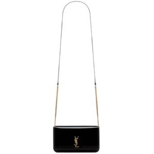 SAINT LAURENT WOMEN’S CASSANDRE PHONE CASE IN PATENT LEATHER