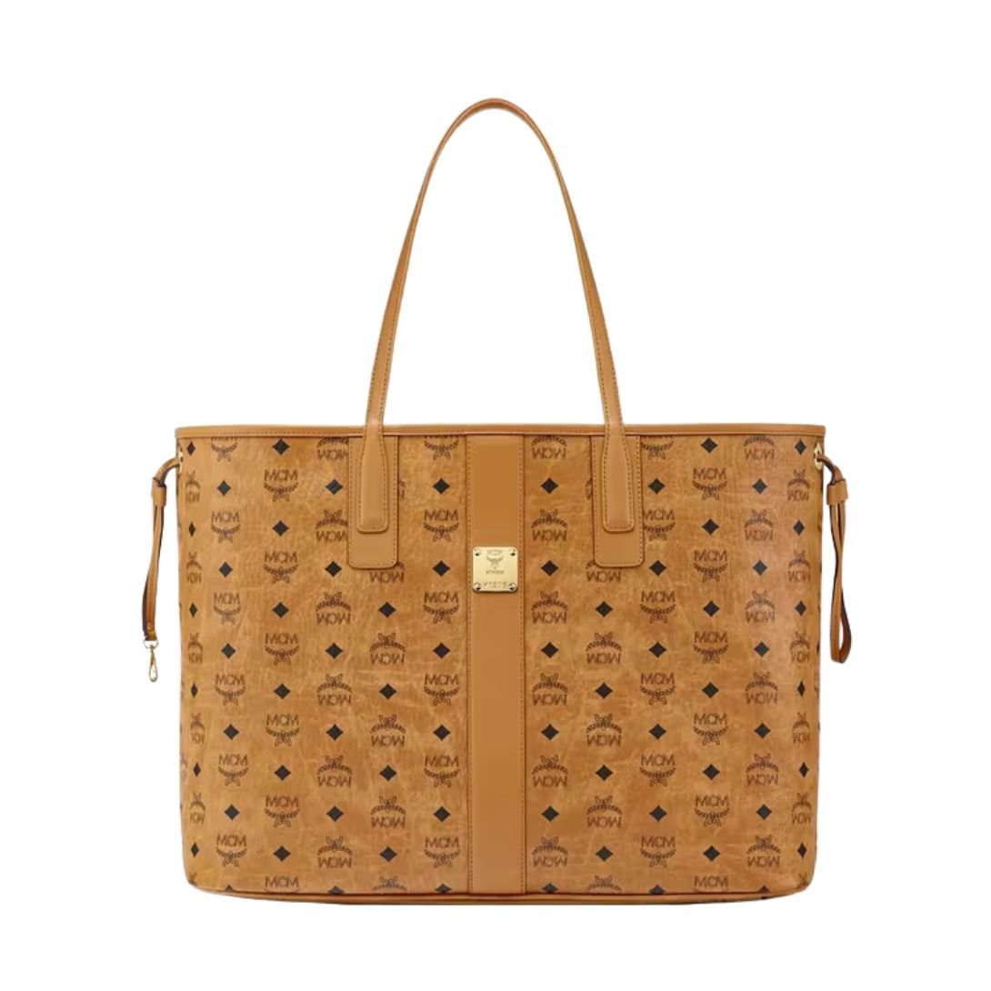 WOMEN'S MCM REVERSIBLE VISETOS TOTE COGNAC