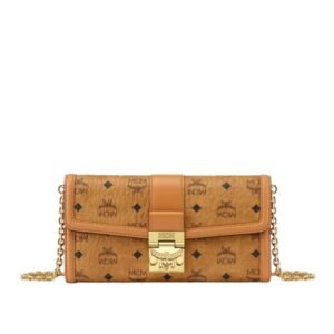 MCM LARGE TRACY CHAIN WALLET COGNAC