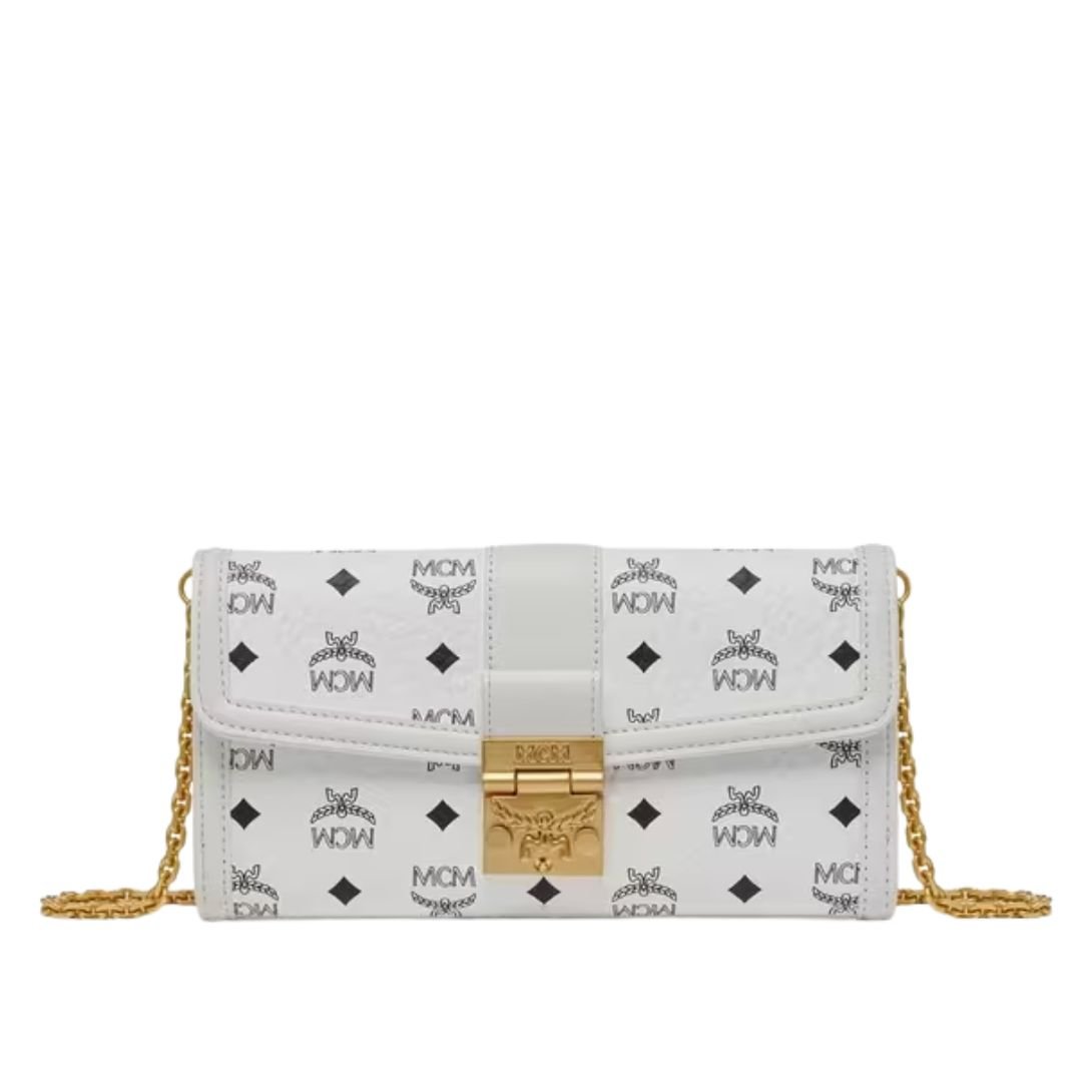 MCM LARGE TRACY CHAIN WALLET WHITE