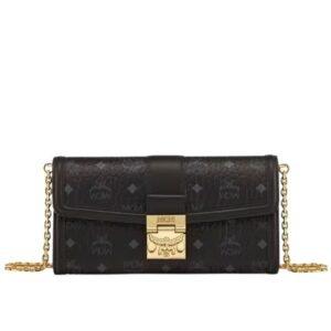 MCM LARGE TRACY CHAIN WALLET BLACK