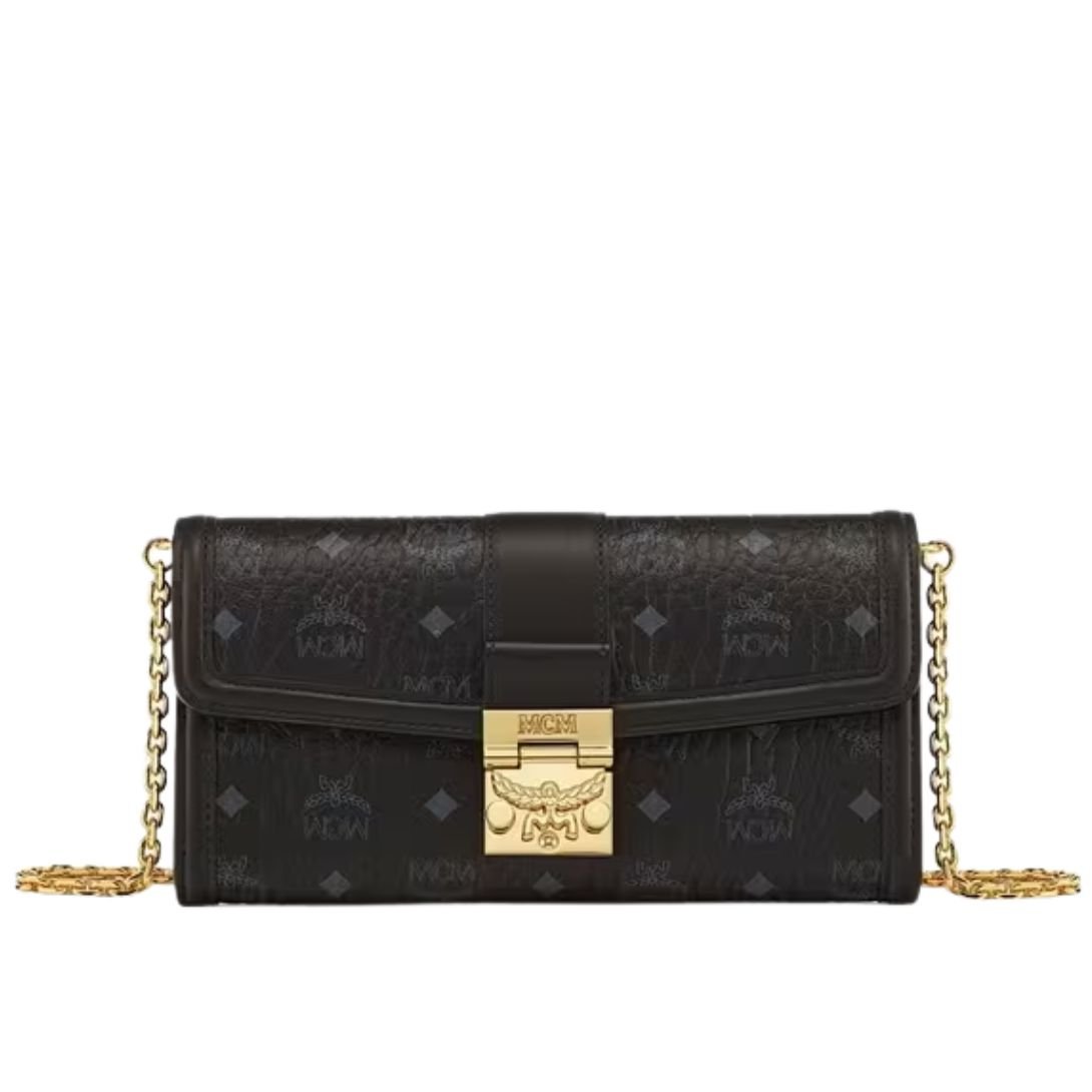 MCM LARGE TRACY CHAIN WALLET BLACK