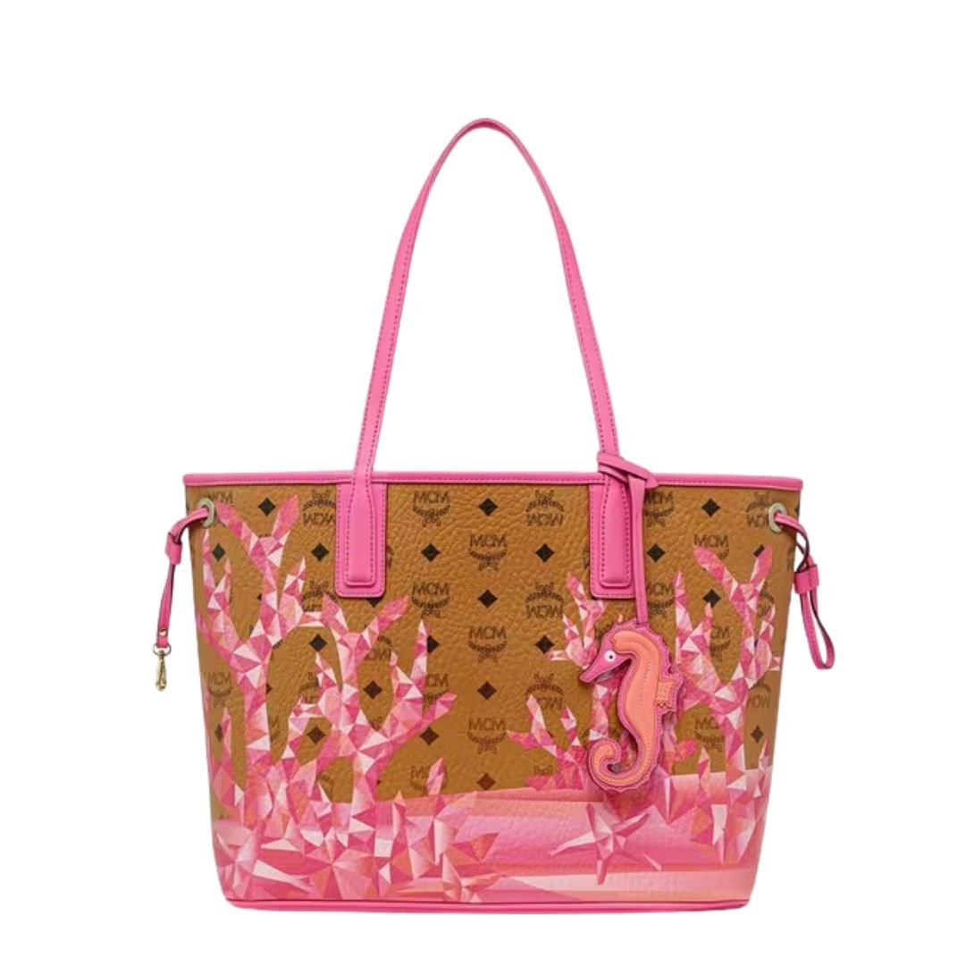 MCM LIZ SHOPPER IN CUBIC CORAL VISETOS PINK
