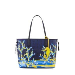 MCM LIZ SHOPPER IN CUBIC CORAL VISETOS BLUE