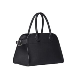 THE ROW SOFT MARGAUX 10 BAG IN LEATHER BLACK