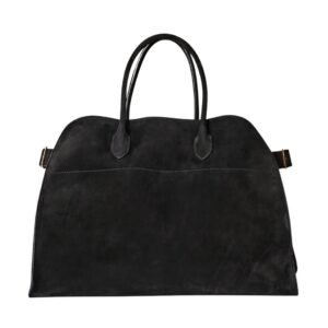 THE ROW SOFT MARGAUX 17 BAG IN SUEDE BLACK