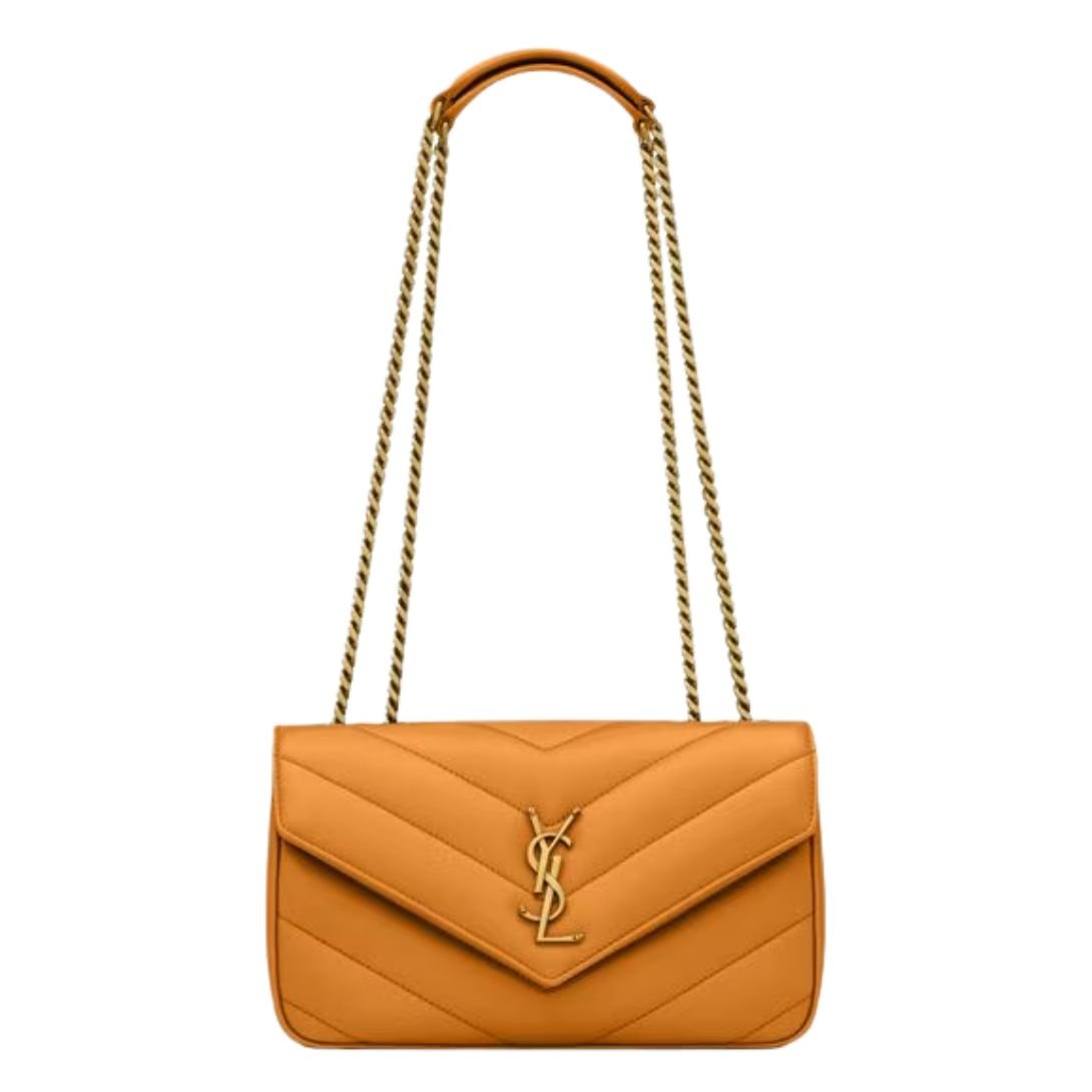 WOMEN SAINT LAURENT LOULOU SMALL IN MATELASSÉ LAMBSKIN SUNFLOWER