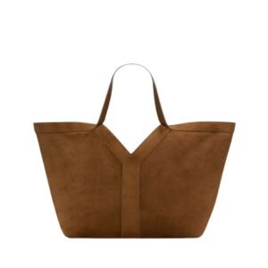 SAINT LAURENT WOMEN’S Y TOTE IN LEATHER DARK CARAMEL COGNAC
