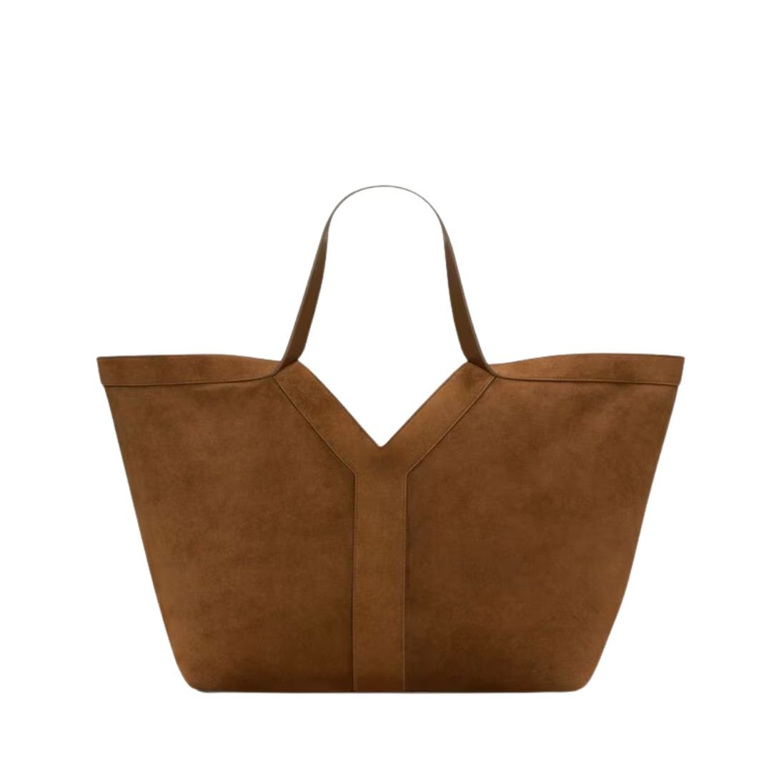 SAINT LAURENT WOMEN'S Y TOTE IN LEATHER DARK CARAMEL COGNAC