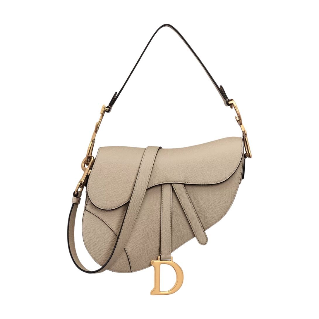 WOMEN DIOR LOGO SADDLE BAG SAND