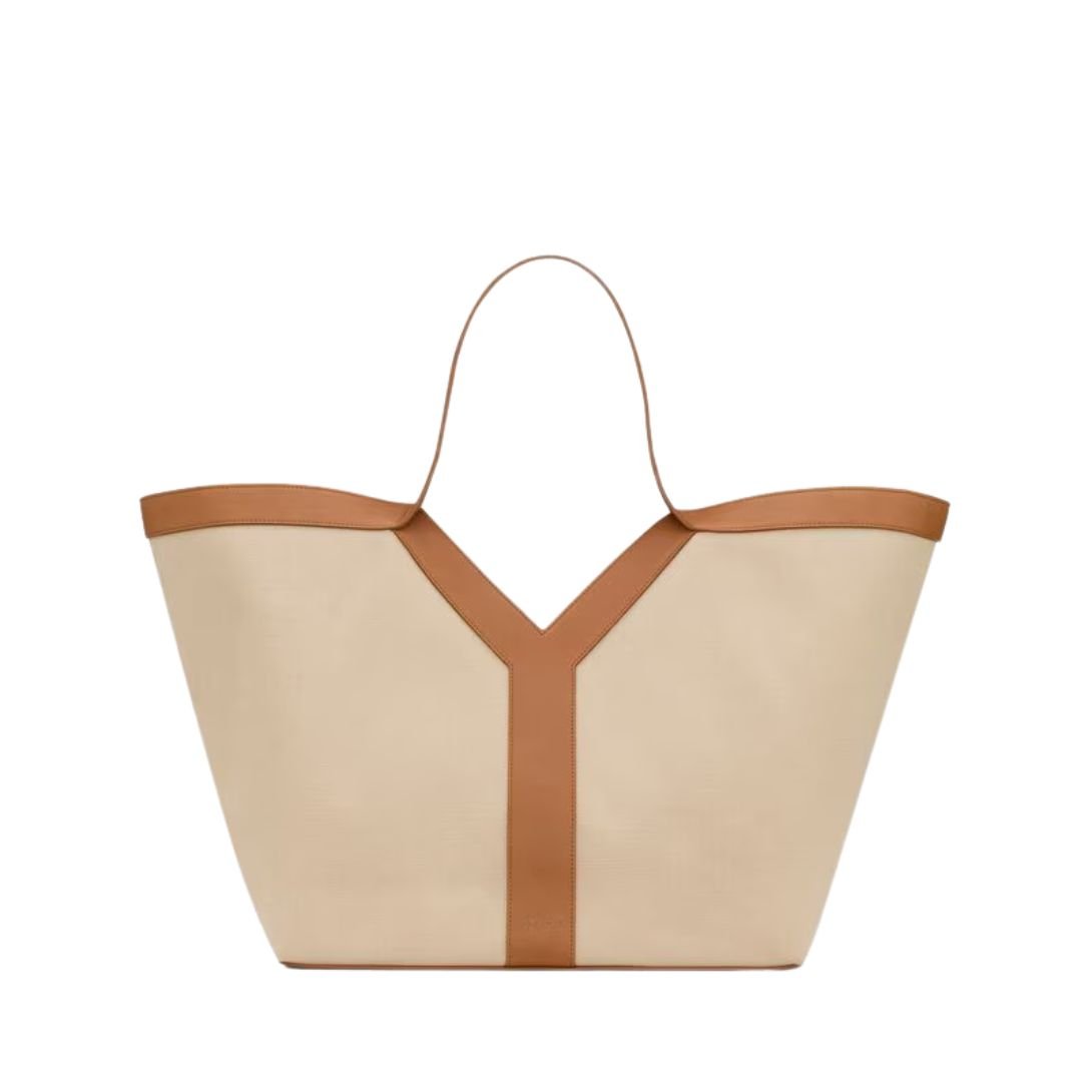 SAINT LAURENT WOMEN'S Y TOTE IN LEATHER DESERT DUST AND BRICK