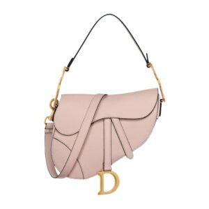 WOMEN DIOR LOGO SADDLE BAG POWDER PINK