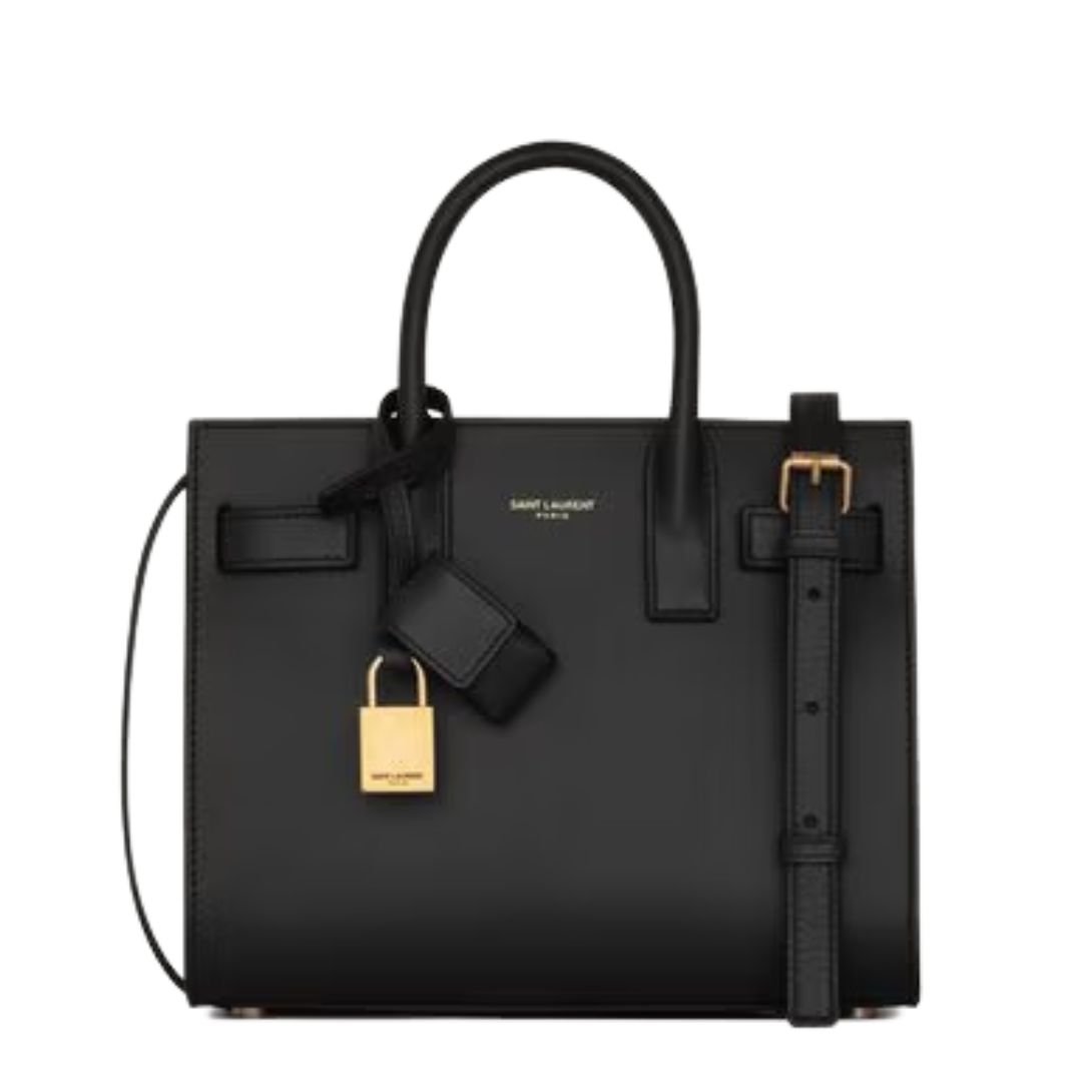 SAINT LAURENT WOMEN'S SAC DE JOUR NANO LEATHER BLACK