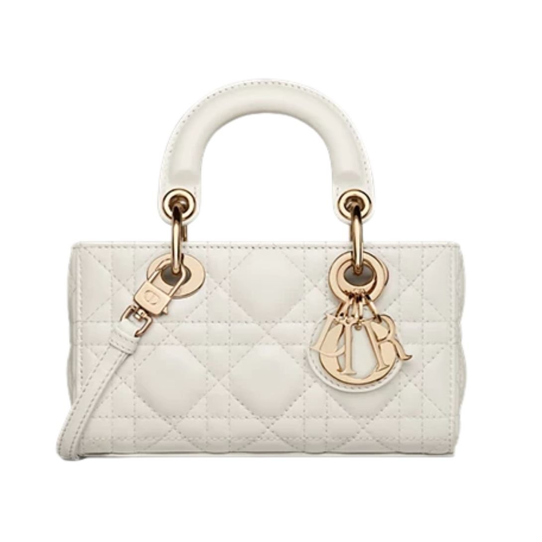 DIOR D-JOY MICRO BAG CANNAGE LAMBSKIN WOMEN LATTE