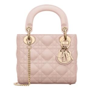 DIOR MINI BAG CANNAGE LAMBSKIN WOMEN POWDER PINK