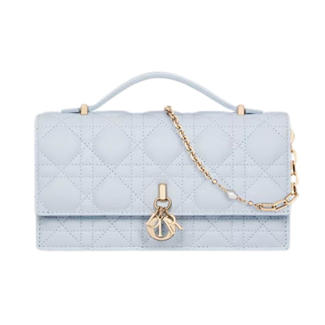 MY DIOR MINI BAG CANNAGE LAMBSKIN WOMEN SHIRT BLUE