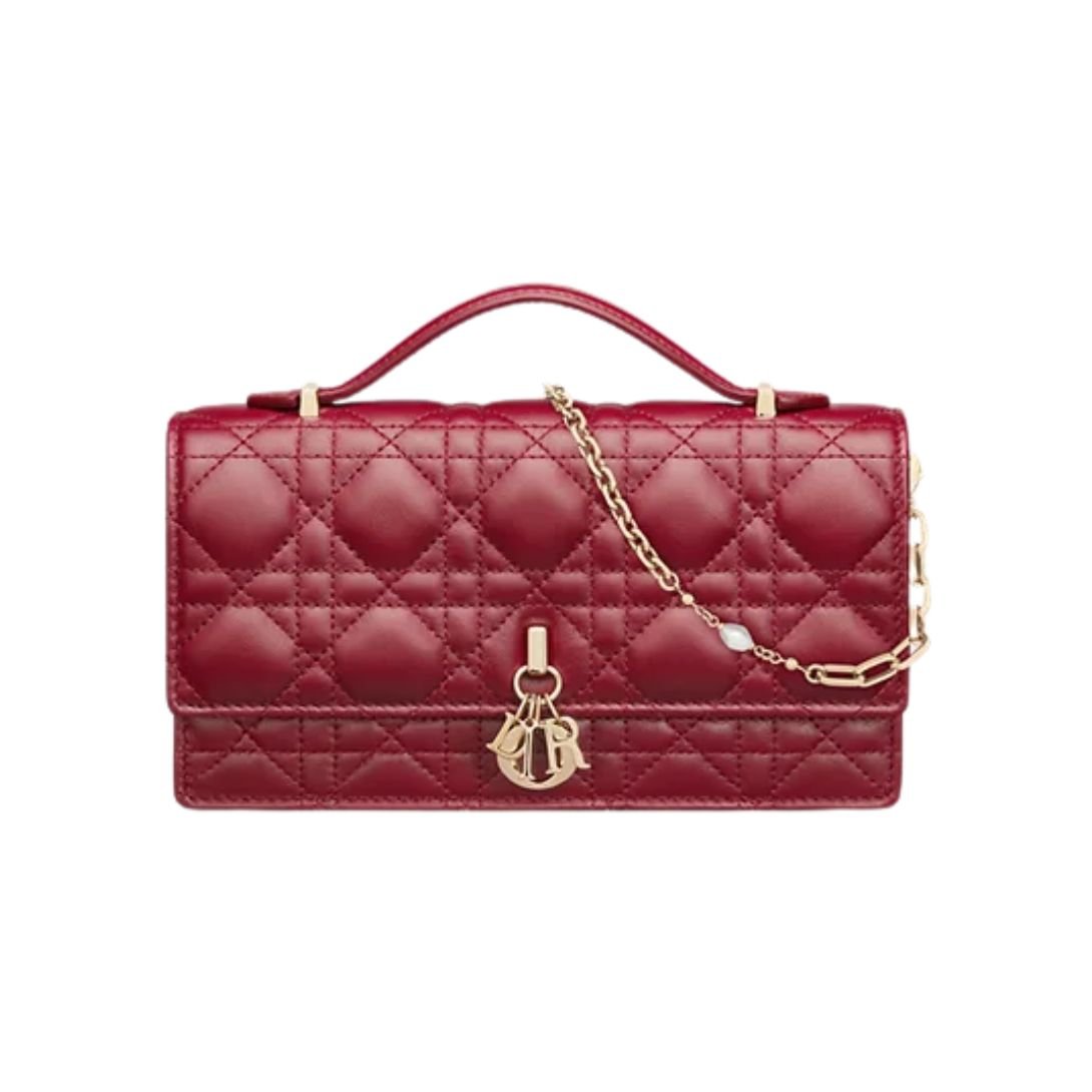 MY DIOR MINI BAG CANNAGE LAMBSKIN WOMEN CHERRY RED