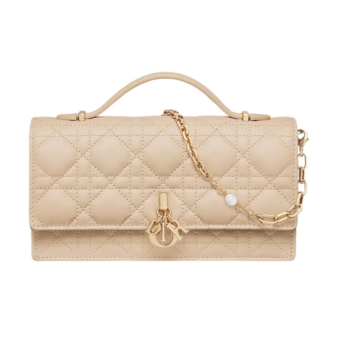 MY DIOR MINI BAG CANNAGE LAMBSKIN WOMEN POWDER BEIGE