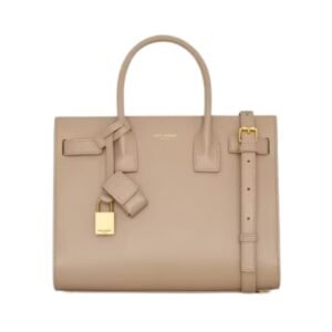 SAINT LAURENT WOMEN’S SAC DE JOUR NANO LEATHER DARK BEIGE