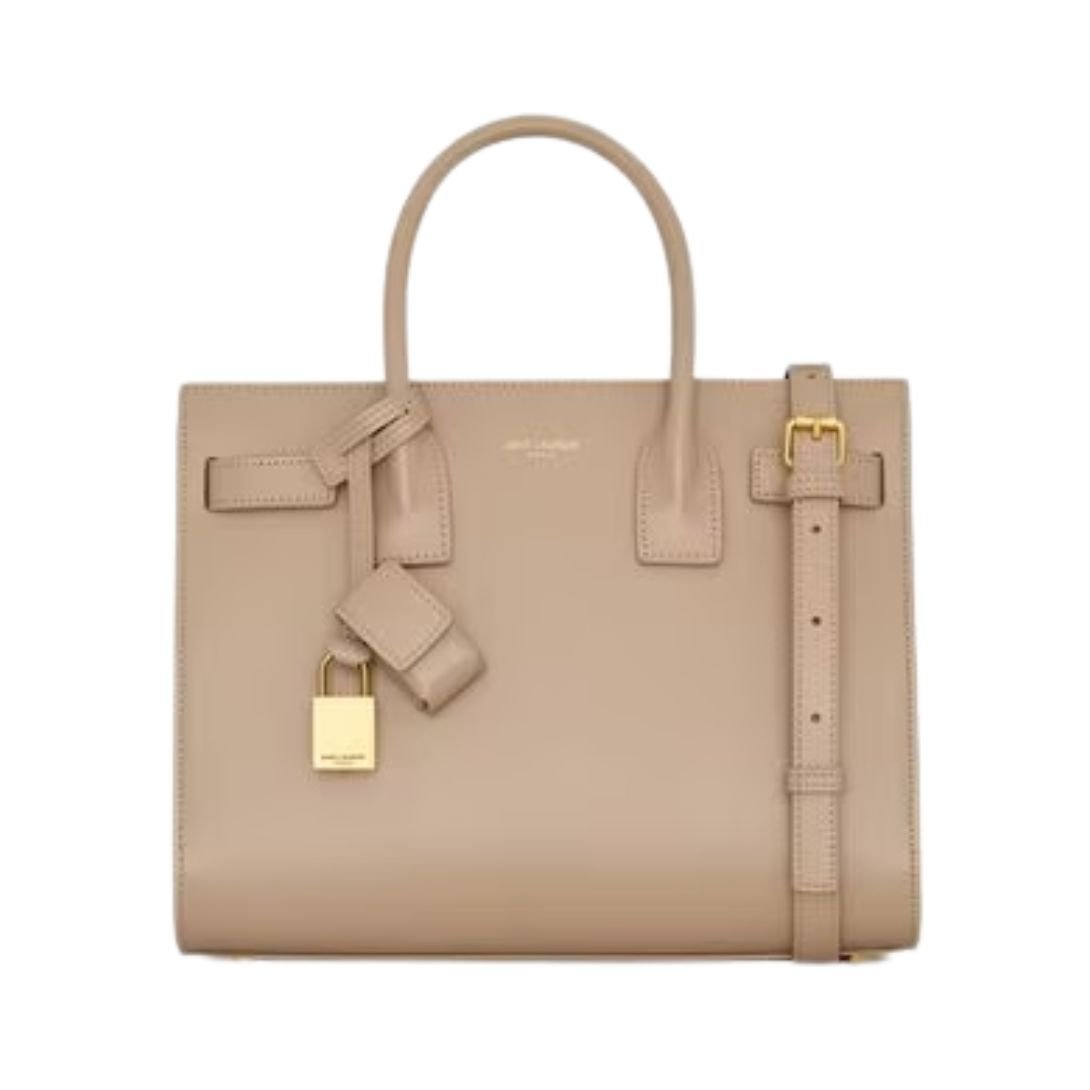 SAINT LAURENT WOMEN'S SAC DE JOUR NANO LEATHER DARK BEIGE