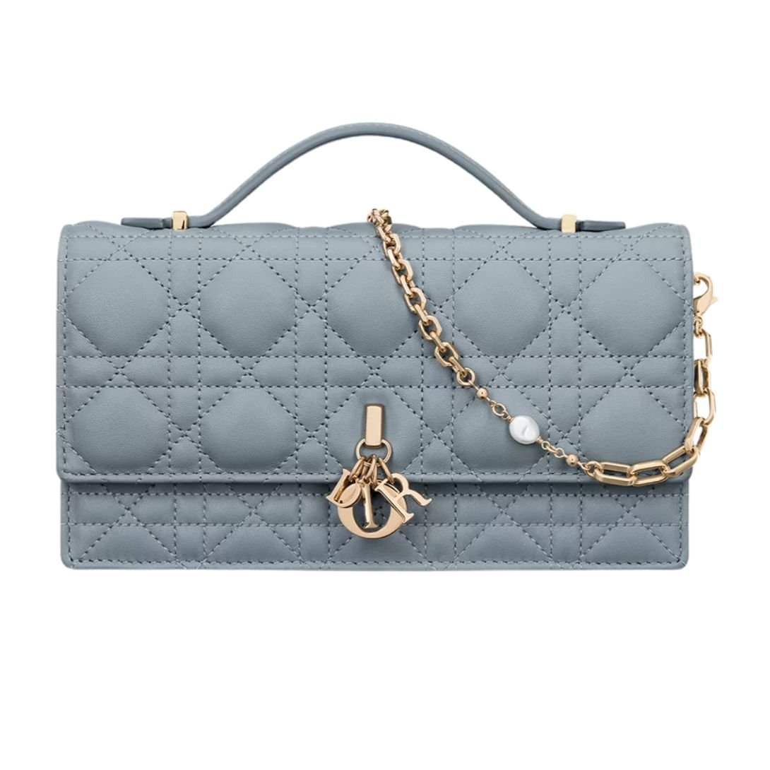 MY DIOR MINI BAG CANNAGE LAMBSKIN WOMEN CLOUD BLUE