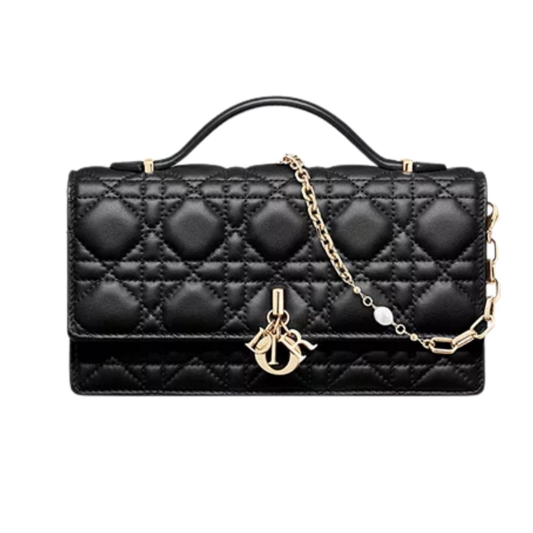 MY DIOR MINI BAG CANNAGE LAMBSKIN WOMEN BLACK