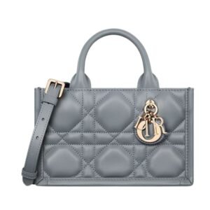WOMEN MINI DIOR BOOK TOTE MACROCANNAGE CALFSKIN CLOUD BLUE