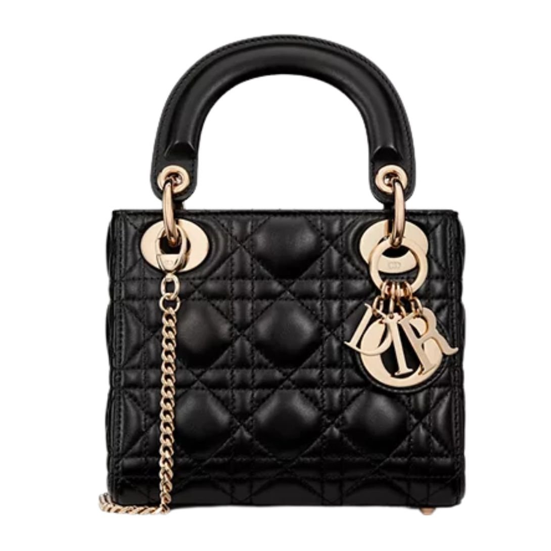 DIOR MINI BAG CANNAGE LAMBSKIN WOMEN BLACK
