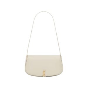 SAINT LAURENT VOLTAIRE LEATHER MINI SHOULDER BAG CREMA SOFT
