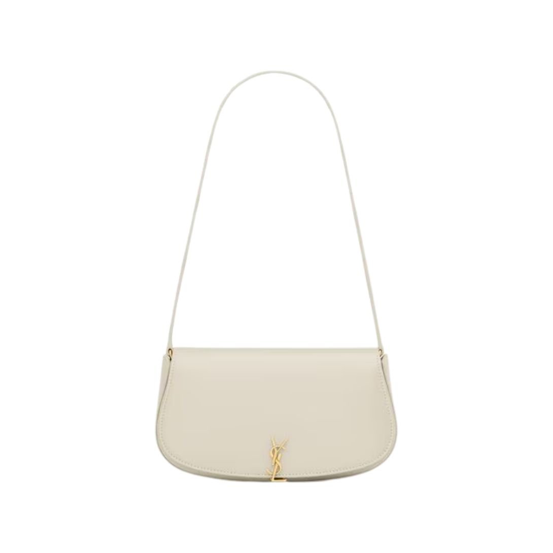 SAINT LAURENT VOLTAIRE LEATHER MINI SHOULDER BAG CREMA SOFT