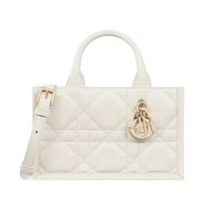 WOMEN MINI DIOR BOOK TOTE MACROCANNAGE CALFSKIN LATTE