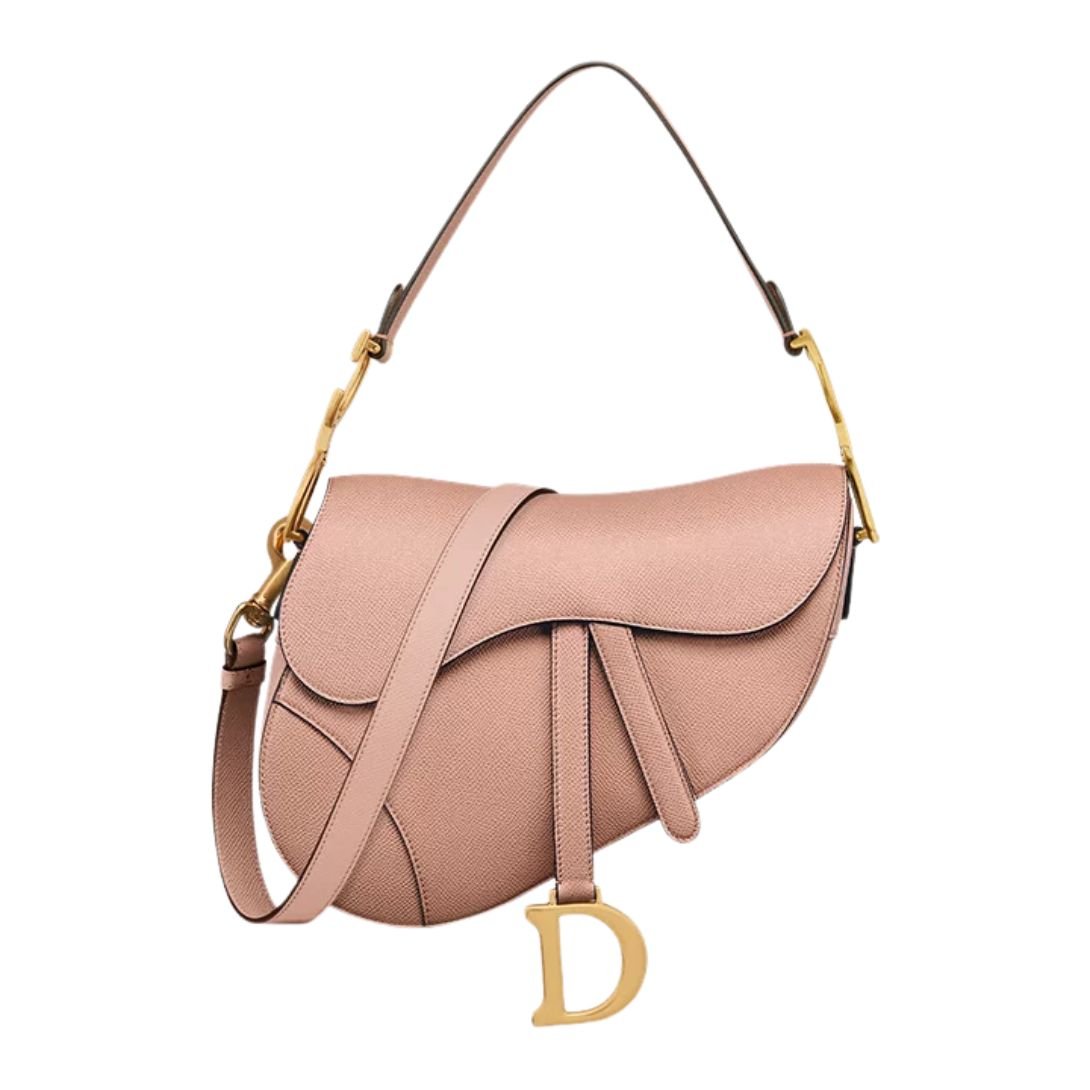 WOMEN DIOR LOGO SADDLE BAG BLUSH
