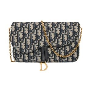 WOMEN DIOR SADDLE SHOULDER BAG WITH CHAIN
