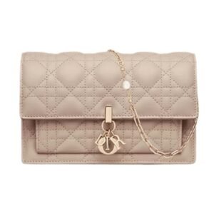 WOMEN MY DIOR DAILY POUCH WITH CHAIN POWDER BEIGE